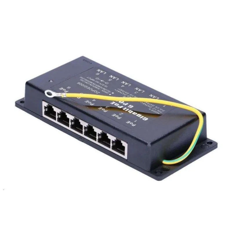 POE injektor aktivní/pasivní - 6x 1 Gb/s, stíněný, 802.3af/at (INJ-PAN6-GB)