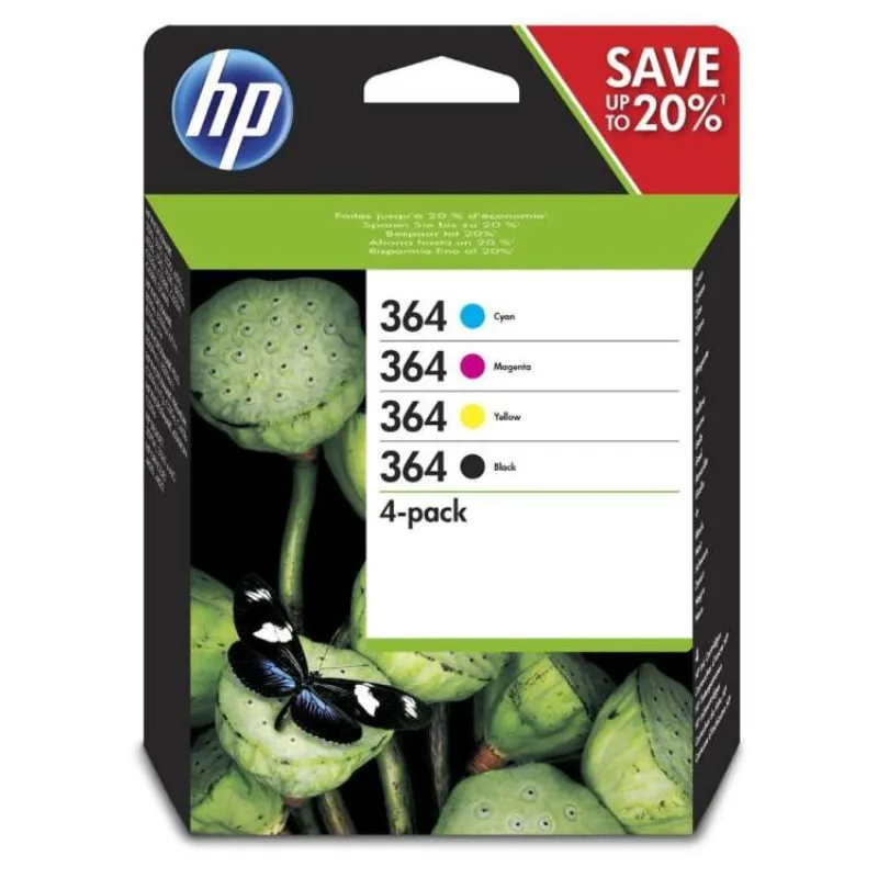HP Ink Cartridge 364/CMYK/300/250 stran/4-pack (N9J73AE)