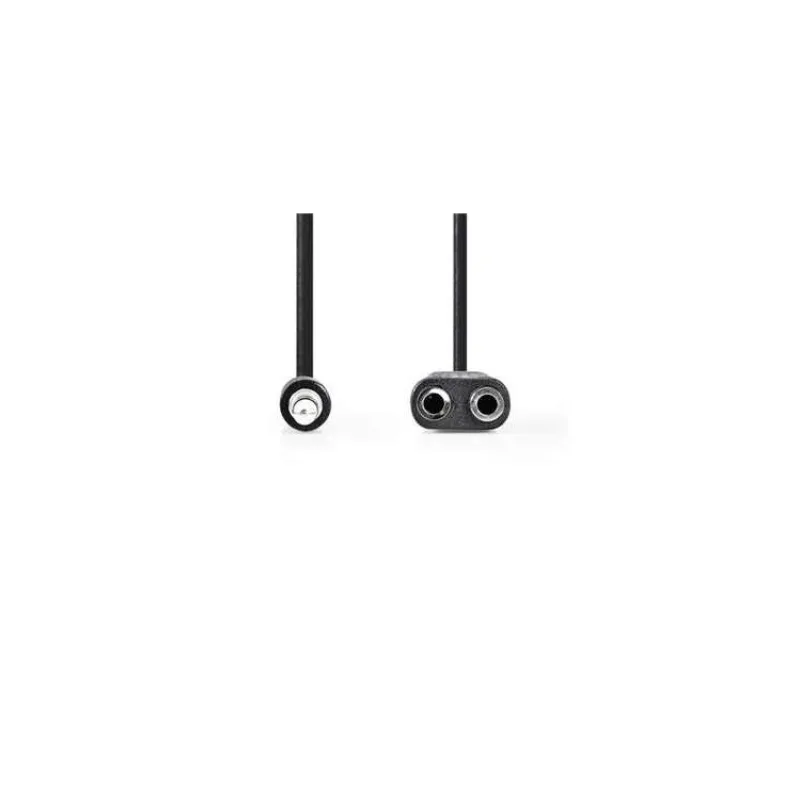 Nedis CAGB22100BK02 - Stereofonní Audio Kabel | 3,5mm Zástrčka - 2× 3,5mm Zásuvka | 0,2 m | Černá barva (CAGB22100BK02)