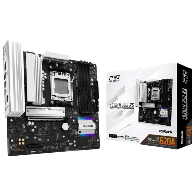 ASRock MB Sc AM5 A620AM PRO RS, AMD X620A, 4xDDR5, 1xHDMI, 1xDP (A620AM PRO RS)