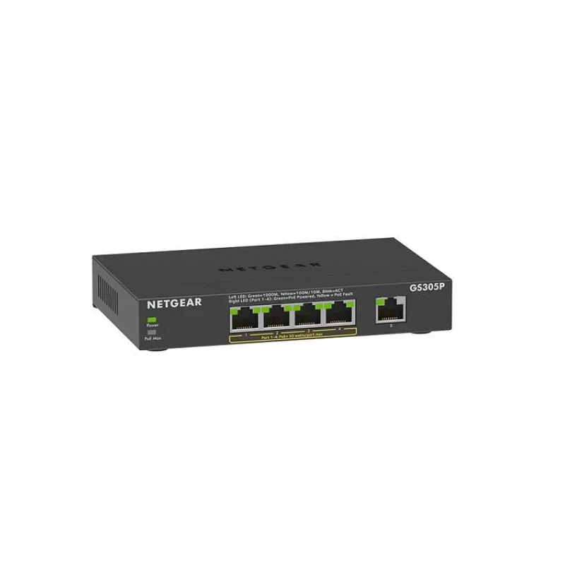 Netgear 5-Port Gigabit Ethernet SOHO Unmanaged Switch with 4-Ports PoE+ - GS305Pv3 (GS305P-300EUS)