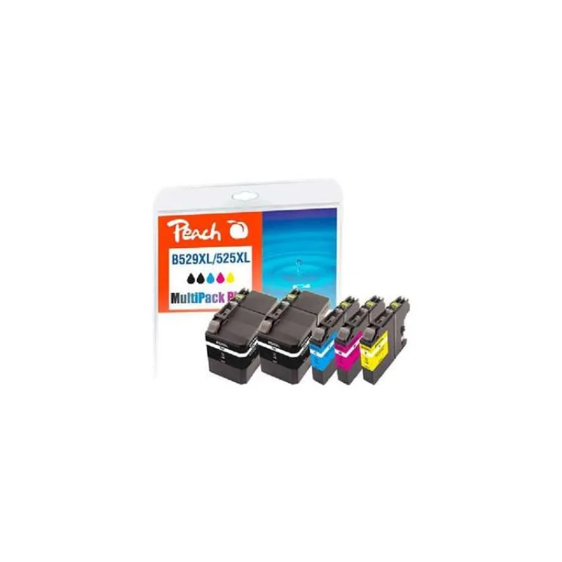PEACH kompatibilní cartridge Brother LC529XL/LC525XL MultiPack Plus, 2xbk, c, m, y, 2x50 ml, 3x15 ml (320079)