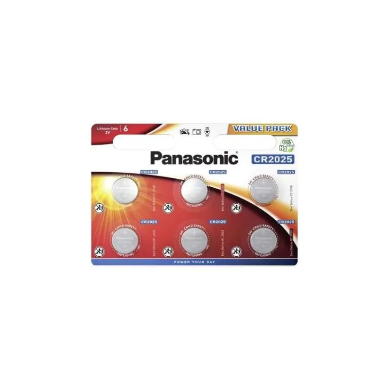 PANASONIC Lithiová baterie (knoflíková) CR-2025EL/6BP 3V (Blistr 6ks) (330096,01)