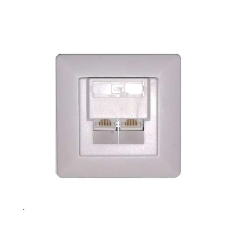 Zásuvka UTP 2x RJ45 Cat6, duální svorkovnice, pod omítku (ZASO2W66NNIPS)