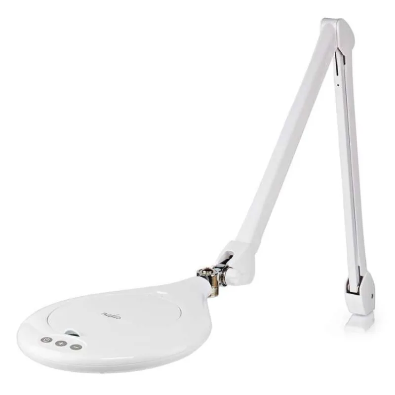 NEDIS zvětšovací stolní LED lampa/ čočka 3 dioptrie/ spotřeba 10 W/ teplota 6500 K/ světelný tok 660 lm/ bílá (MAGL3WT)