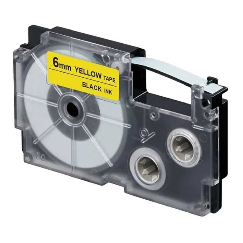 PRINTLINE kompatibilní páska s Casio XR-6YW1 6mm, 8m, černý tisk/žlutý podklad (PLTC20)