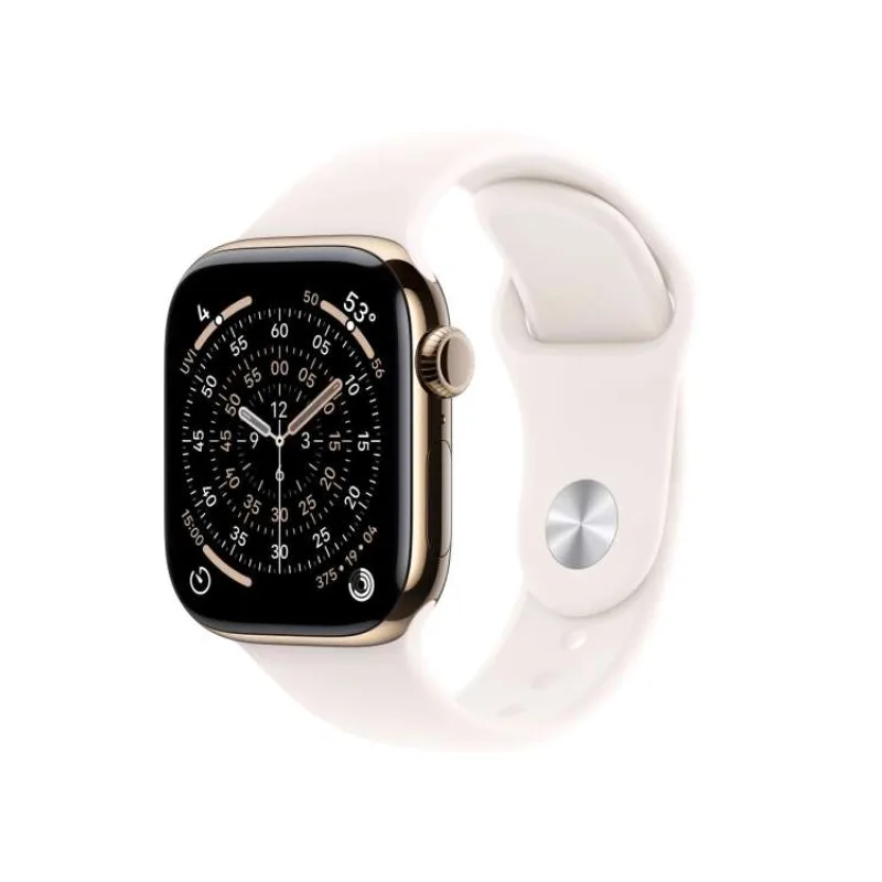 Apple Watch Series 11 GPS + Cellular 42mm Zlatý titán so svetlo ružovým športovým remienkom - M/L (MF8X4WF/A)
