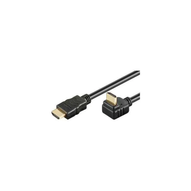 PremiumCord HDMI High Speed+Ethernet kábel, pozlátený zahnutý konektor 270° 1m (kphdmeb1)