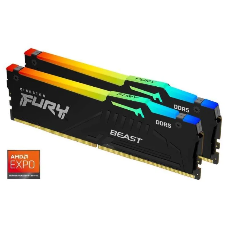 Kingston FURY Beast EXPO/DDR5/64GB/6000MHz/CL36/2x32GB/RGB/Black (KF560C36BBEAK2-64)