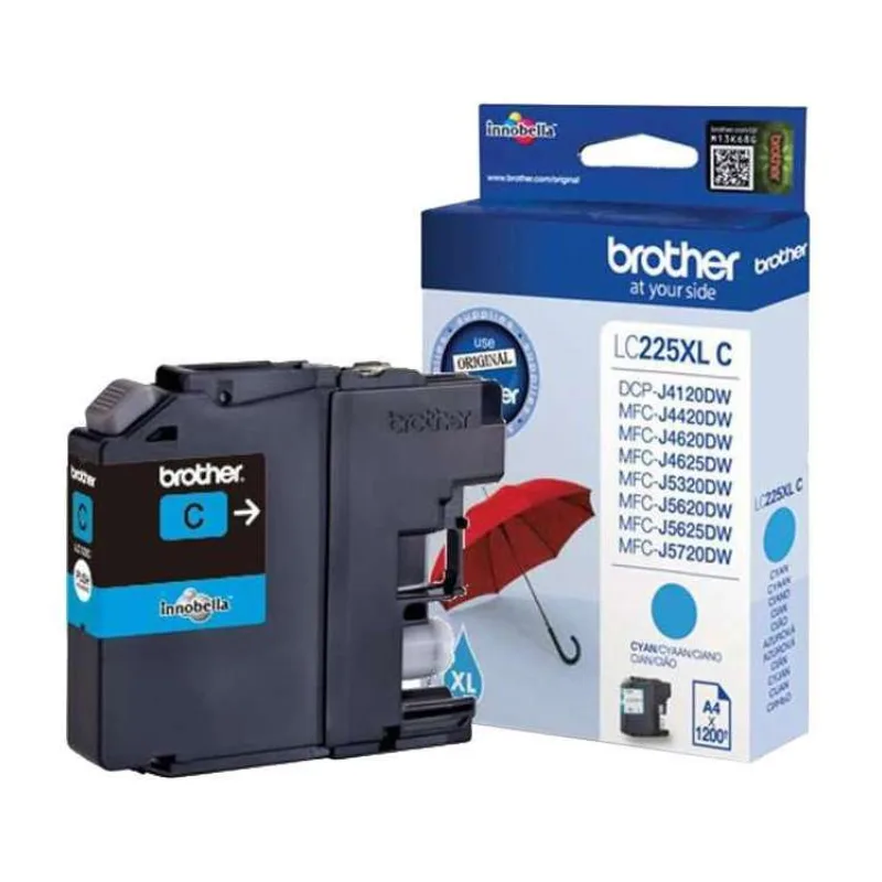 BROTHER inkoustová náplň LC-225XLC/ Azurová / 1200 stran (LC225XLC)