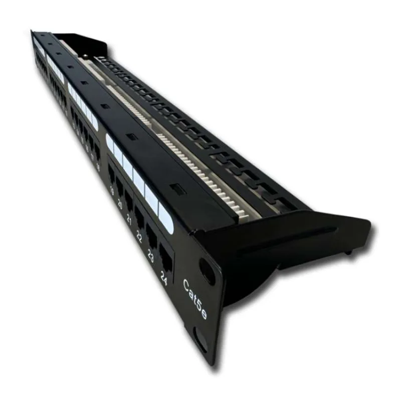 DATACOM Patch panel 19" UTP 24 port CAT5E DUAL 1U BK (4x6p) vyväzovacia lišta (3002)