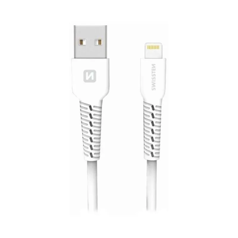 Swissten Data Cable Textile USB / Lightning 1.2 m, white (71502301ECO)
