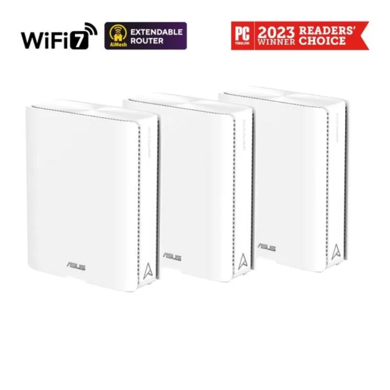 ASUS ZenWifi BQ16 3-pack, WiFi7 Extendable Router, AiMesh, 2x WAN/LAN, 3x LAN, 1x USB 3.0 (90IG08K0-MO3N4V)