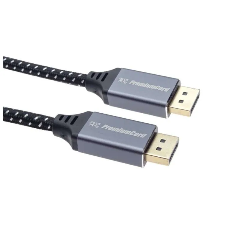 PremiumCord DisplayPort 1.4 8K prípojný kábel, kovové a pozlátené konektory, 2m (kport10-02)