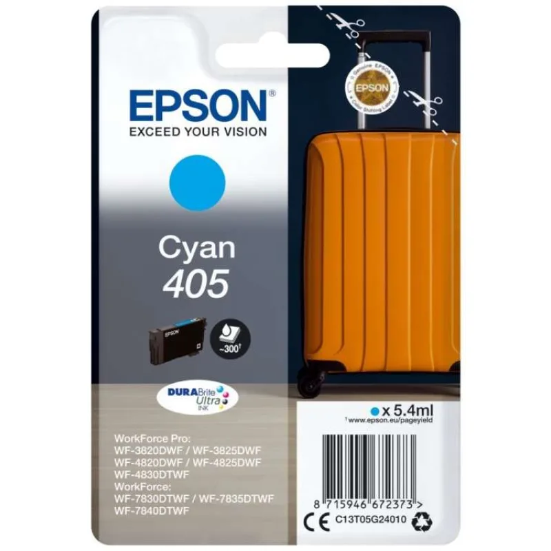 Epson Singlepack Cyan 405 DURABrite Ultra Ink (C13T05G24010)