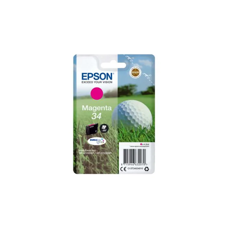 Epson Singlepack Magenta 34 DURABrite Ultra Ink (C13T34634010)