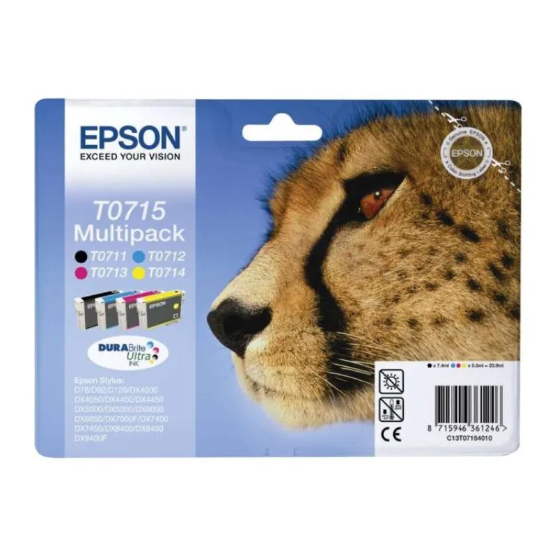Epson inkoustová náplň/ T0715/ Multipack T0715 DURABrite Ultra Ink/ 4x barvy (C13T07154012)