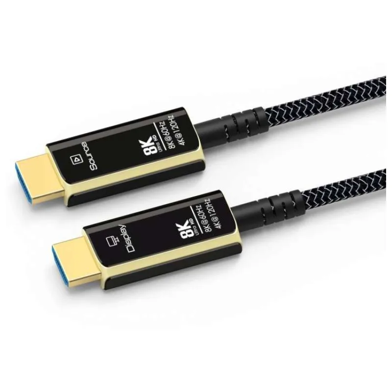 PremiumCord Ultra High Speed HDMI 2.1 optický fiber kabel 8K@60Hz,zlacené 15m (kphdm21t15)