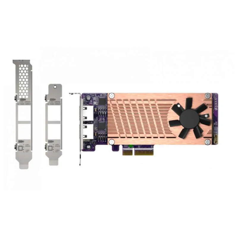 QNAP QM2 series, 2 x PCIe 2280 M.2 SSD slots, PCIe Gen3 x 4, 2 x Intel I225LM 2.5GbE NBASE-T port (QM2-2P2G2T)
