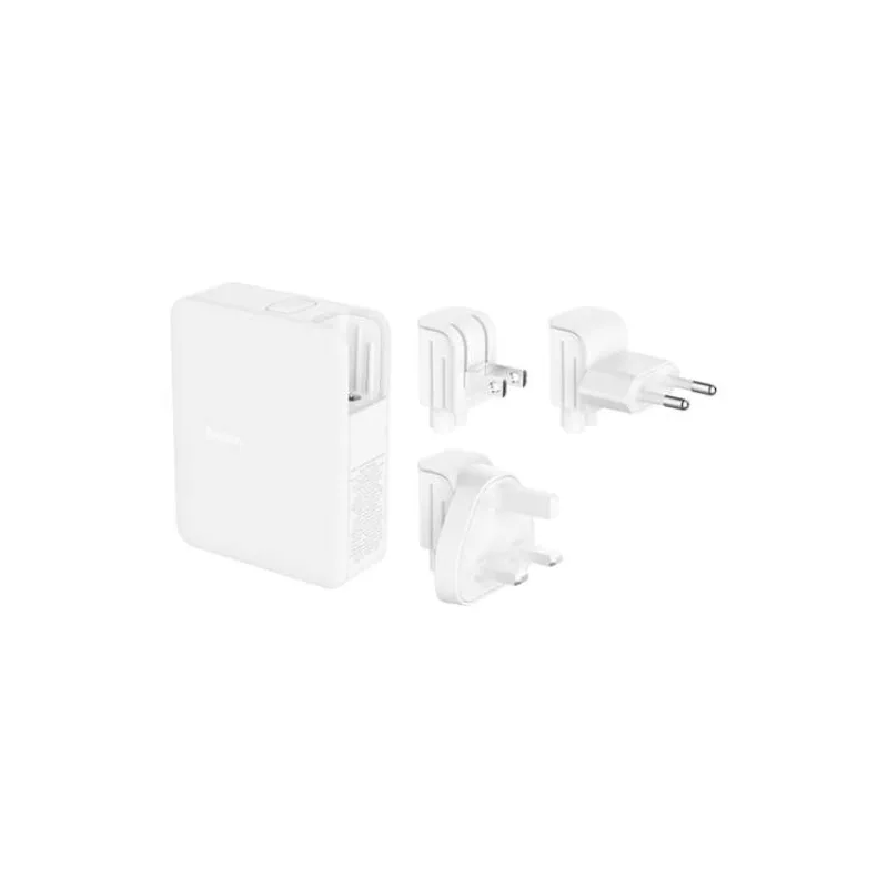 Belkin BOOST CHARGE™ 140W 4-portová USB-C Power Delivery GaN PPS nástěnná nabíječka + UK, EU, US adaptéry, bílá (WCH014btWH)