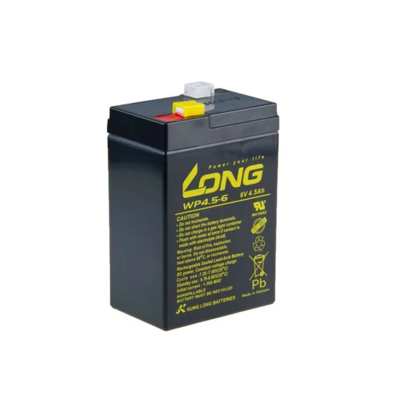 Long 6V 4,5Ah olovený akumulátor F1 (PBLO-6V004,5-F1A)