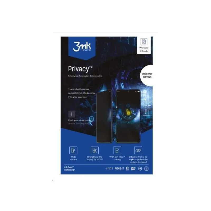 3mk All-Safe - AIO fólie BH Privacy Dry & Wet Fitting Phone, 5 ks (5903108649759)