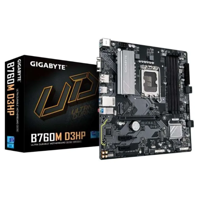 GIGABYTE MB Sc LGA1700 B760M D3HP, Intel B760, 4xDDR5, 1xDP, 1xHDMI, 1xVGA, mATX (B760M D3HP)