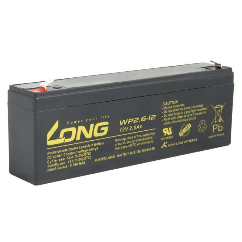 LONG batéria 12V 2,6Ah F1 (WP2.6-12) (PBLO-12V002,6-F1A)