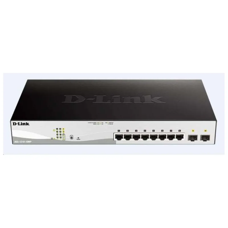 D-Link DGS-1210-10MP/E 10-Port Gigabit PoE+ Smart Switch inc. 2x SFP Ports, POE budget 130W (DGS-1210-10MP/E)