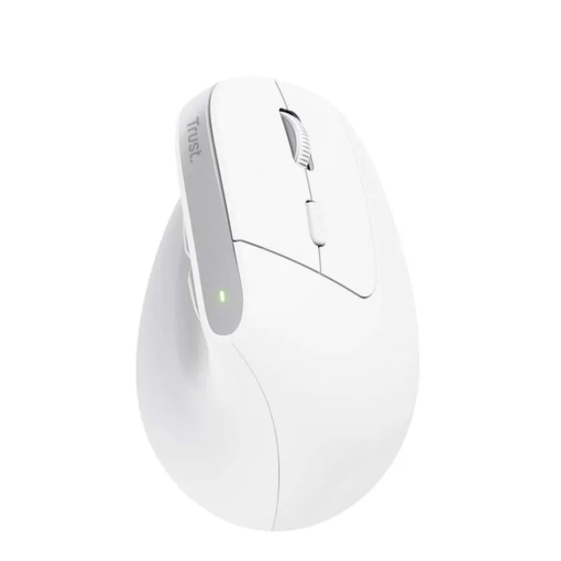 TRUST myš Bayo+ Ergonomická vertikální myš, Bezdrátová, bílá (25399)