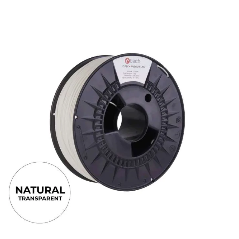 C-TECH Filament PREMIUM LINE TPU 90A flexibilní natural 1,75mm (TIFCT4101)