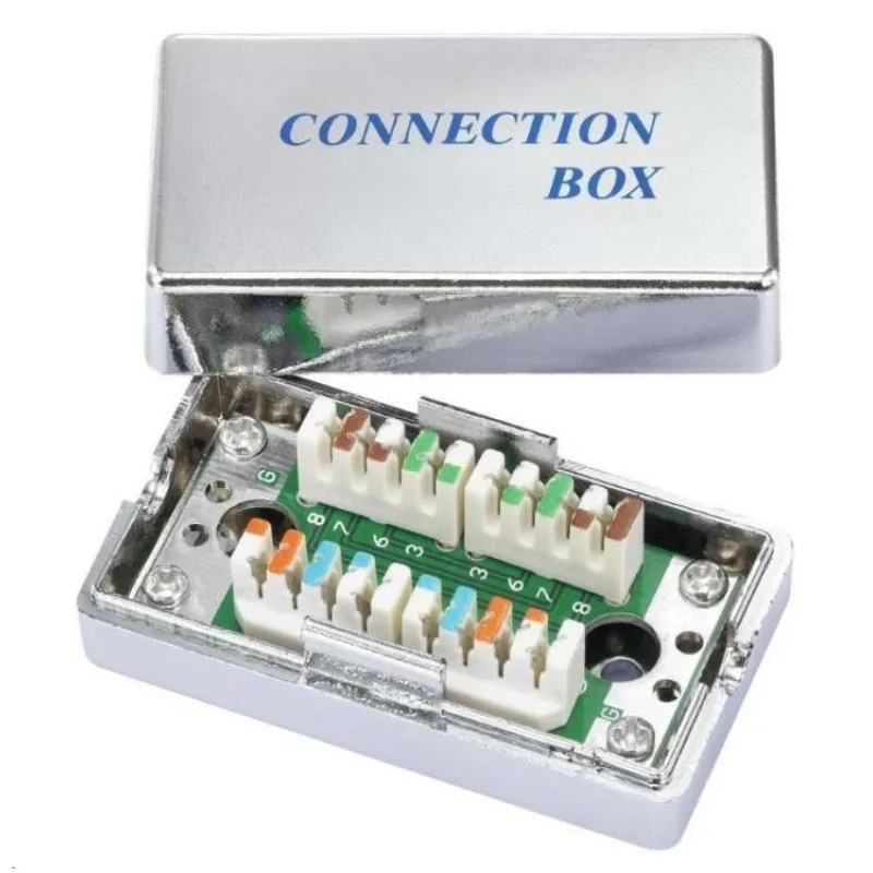 Spojovací box STP Cat5E narážecí, stříbrná (SB-STP-C5E-SLR)