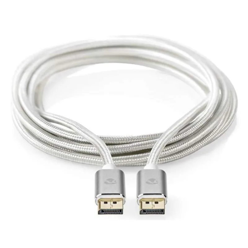 NEDIS PROFIGOLD Displayport kabel/ DisplayPort zástrčka - DisplayPort zástrčka/ bavlna/ stříbrný/ BOX/ 2m (CCTB37014AL20)