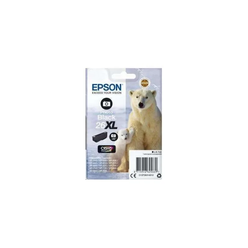 Epson Singlepack Photo Black 26XL Claria Prem Ink (C13T26314012)