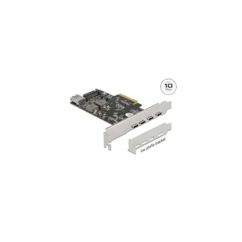 Delock PCI Express x4 Karta na 4 x USB Type-C™ + 1 x USB Typ-A - SuperSpeed USB 10 Gbps - Low Profile (90059)