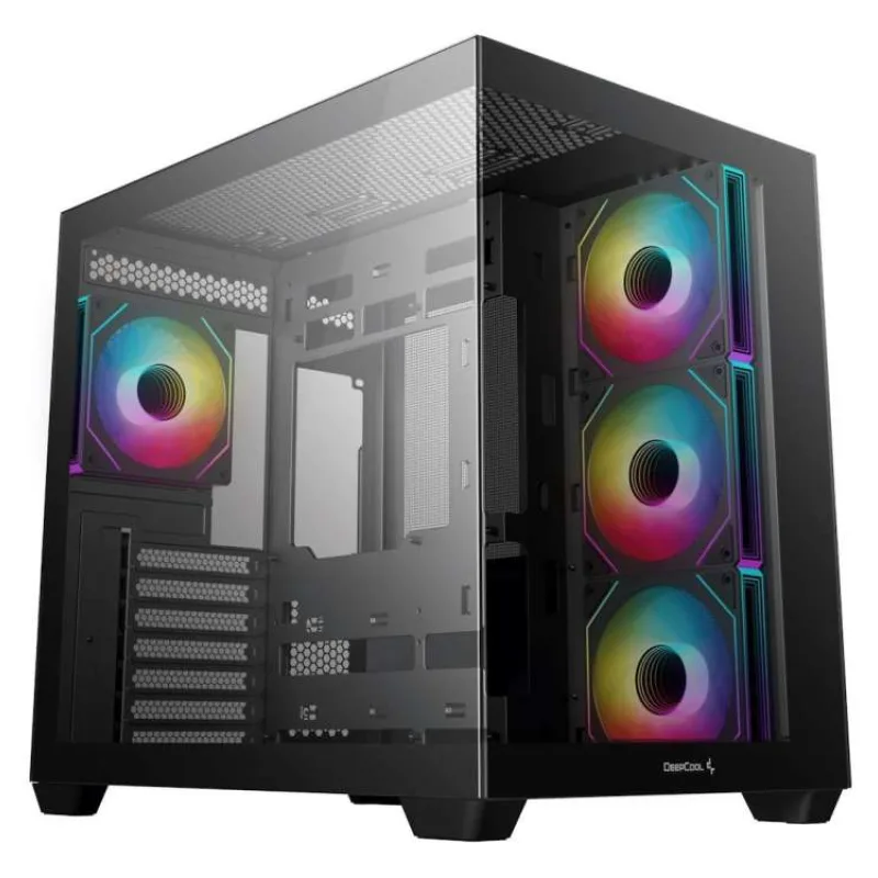 DEEPCOOL skříň CG530 4F / ATX / 4x120mm ARGB fans / USB 3.0 / USB-C/ panoramatická / černá (R-CG530-BKADA4-G-1)