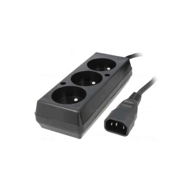 Prodlužovací přívod 3x230V pro UPS (IEC320-C14), 30cm (WN217-3/07/0.3BK-3)