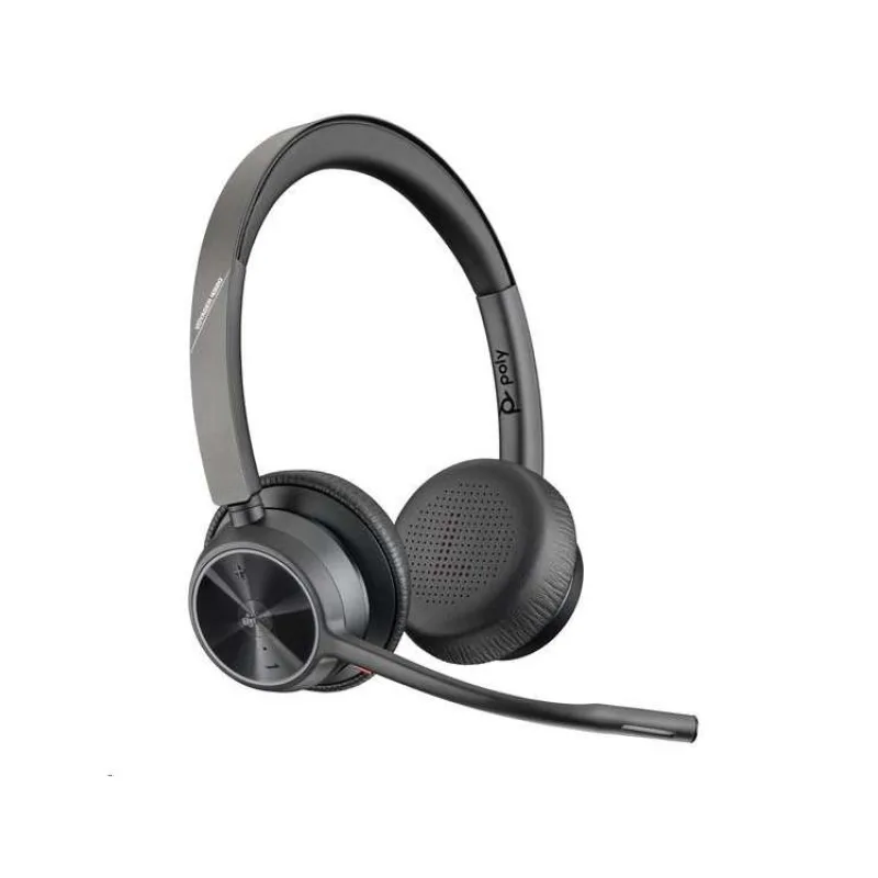 Poly Voyager 4320 MS Teams bezdrátová náhlavní souprava, BT700 USB-A adaptér, stereo, nabíjecí stojánek (77Z00AA)