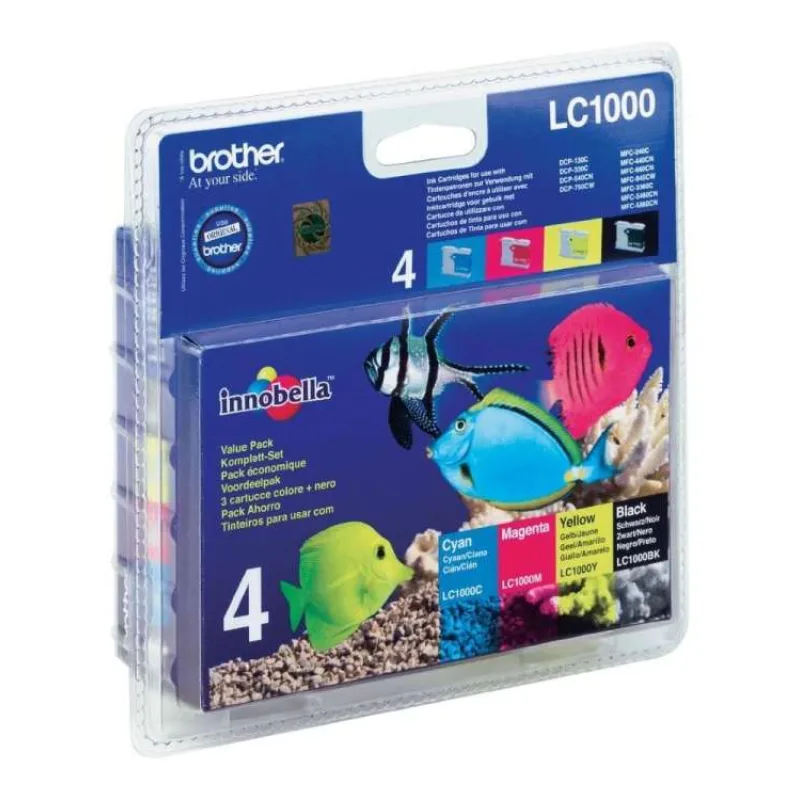 BROTHER inkoustová náplň LC-1000 VALBP/ multipack/ Černá + tři barvy (LC1000VALBP)