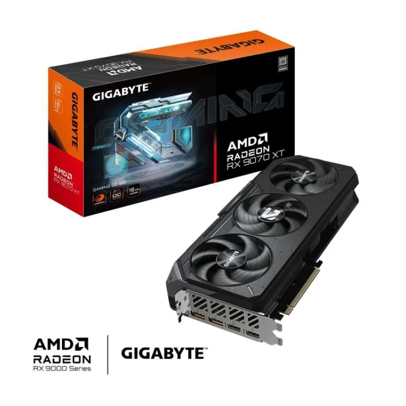 GIGABYTE VGA AMD Radeon RX 9070 XT GAMING OC 16GB, 16GB GDDR6, 2xDP, 2xHDMI (GV-R9070XTGAMING OC-16GD)