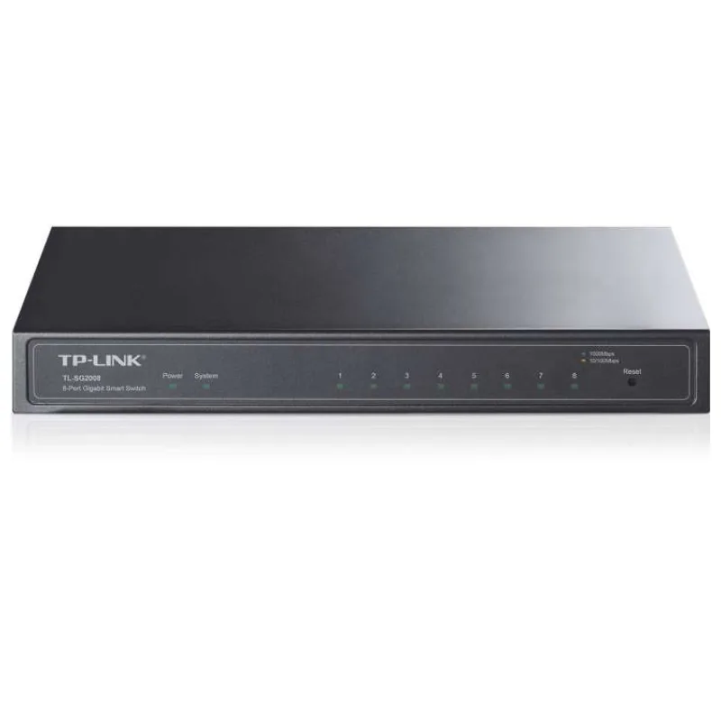 TP-LINK "JetStream™ 8-Port Gigabit Smart SwitchPORT: 8× Gigabit RJ45 Ports including 1 PoE IN PortSPEC: Desktop Steel (TL-SG2008)