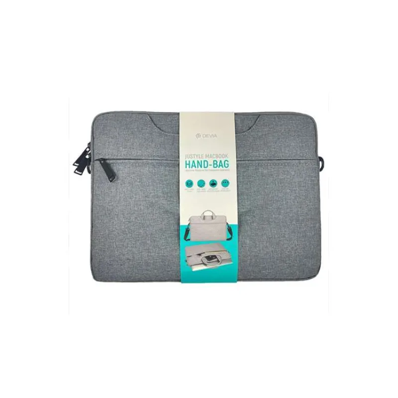 Devia taška Justyle Handbag pre Macbook Pro 16" M1/M2/M3/M4- Light Gray (6938595348532)