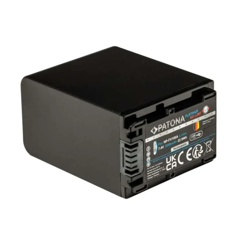 PATONA baterie pro foto Sony NP-FV100 3090mAh Li-Ion Platinum USB-C nabíjení (PT1395)