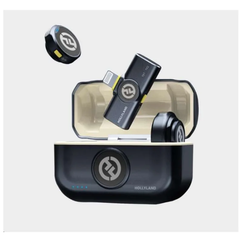 Hollyland Lark M2 Lightning - Wireless Lavalier Microphone with Lightning Plug (Duo,Shine Charcoal) (LARK M2 LIGHTNING)