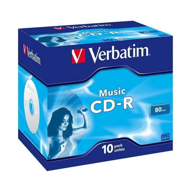 VERBATIM CD-R(10-pack)Audio/Live it!/Colour/Jewel/80Min (43365)