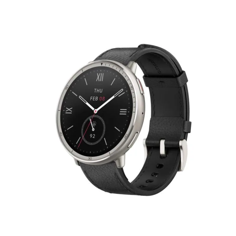 Amazfit Active 2 Round NFC/Silver/Elegant Band/Black Leather (10589)