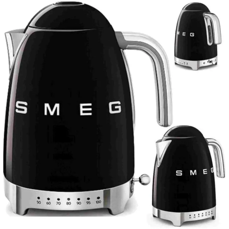 Smeg KLF04BLEU rychlovarná konvice, 1,7 l (7 šálků), 2400 W, styl 50. let, řízení teploty, 7 programů, černá (KLF04BLEU)
