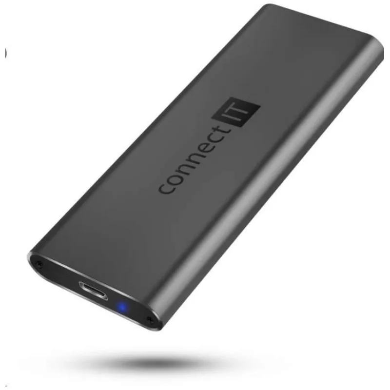 CONNECT IT AluSafe externí box pro SSD disky M.2 NVMe, 10 Gbps, USB-C, ANTRACITOVÝ (CEE-7050-AN)