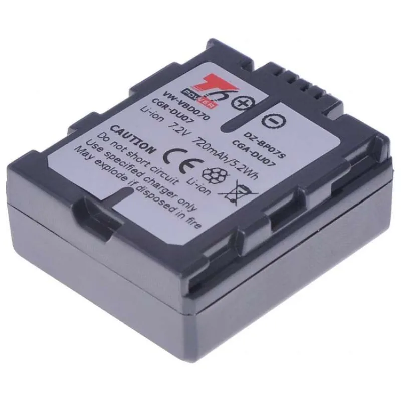 Batéria T6 power Panasonic VW-VBD070, CGA-DU07, CGR-DU07, Hitachi DZ-BP07S, 720mAh, 5,2Wh (VCPA0009)