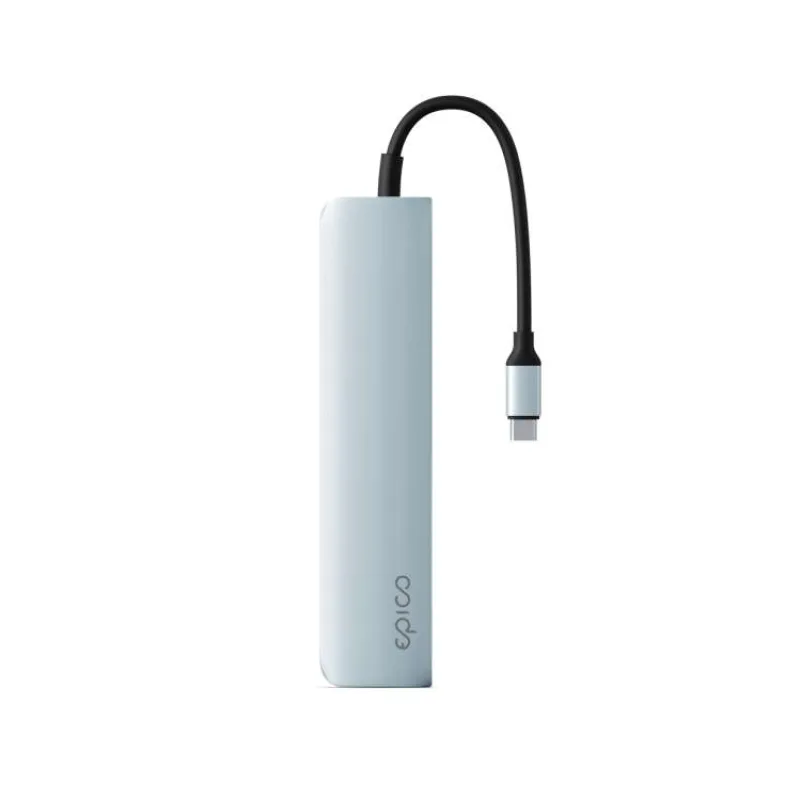 Epico 6v1 hliníkový USB-C 8K hub - modrá (9915111600001)